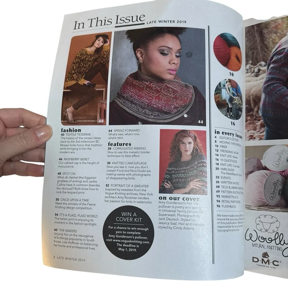 Vogue Knitting Magazine Late Winter 2019 Graphic‎ Designs Bold Colors Patterns
